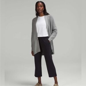 Lululemon Merino Wool Blend Ribbed Long Wrap Gray Sweater Women’s Size 4